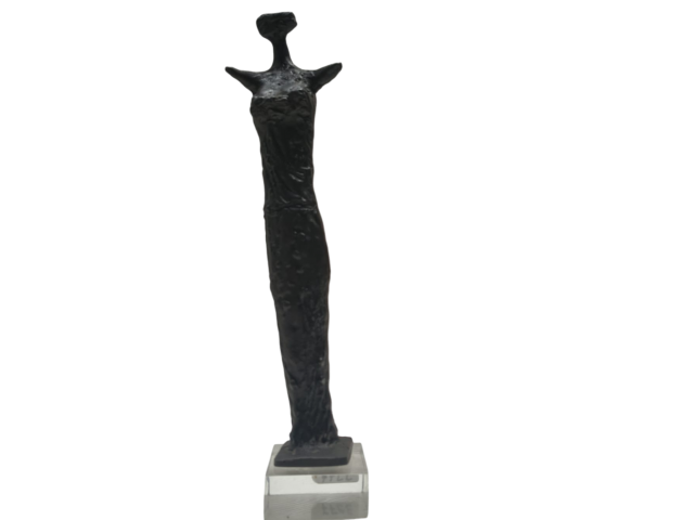 Artista desconhecido escultura em bronze  30 x 7,5 x 04cm "Figura Feminina"