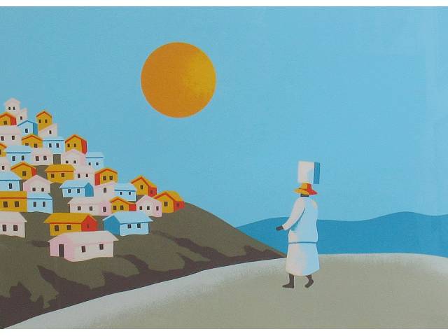 Manezinho Araújo gravura 48 x 62cm "Sem Titulo" ass. CID tiragem 86/100