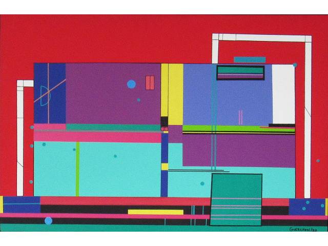 Isaac Guerchon acrílica sobre tela 80 x 120cm  “Sem titulo'' ass. CID datada 2022