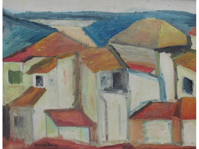 Aldo Bonadei óleo sobre tela 53 x 70cm “Sem Titulo” ass. CIE datada 1971