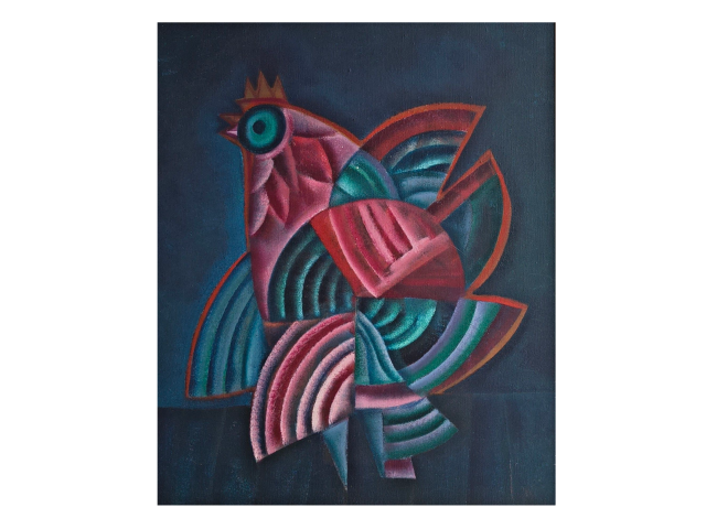 Simon Avissar óleo sobre tela 64 x 52cm "Galo"
