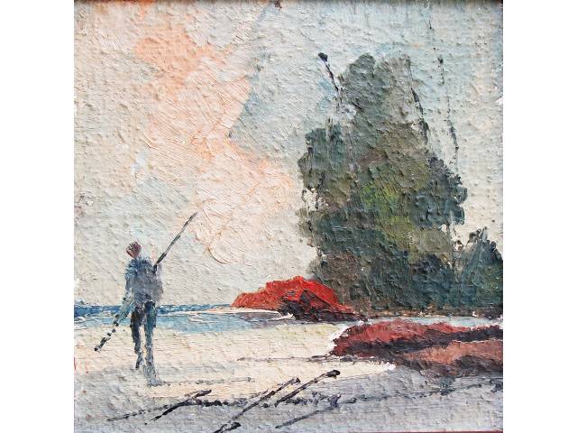 Sansão Pereira óleo sobre tela 20 x 20cm  "Sem Titulo" ass. CIE