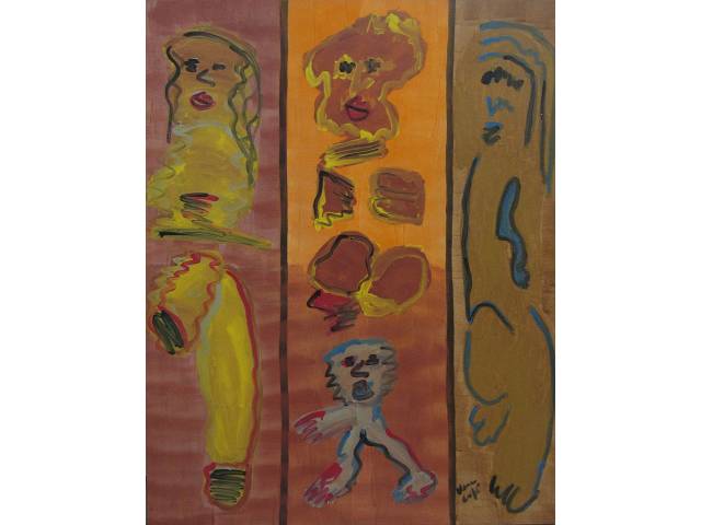 Vera Café óleo sobre tela  190 x 150cm "Sem Titulo" ass. CID