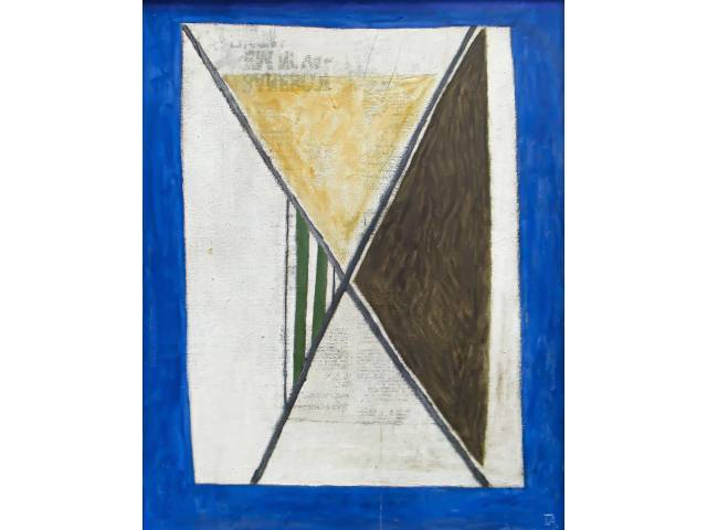 Tito de Alencastro óleo sobre tela 50 x 40cm  "Pintura 424" ass. CID datada 1986. Com dedicatória e cachê  do artista