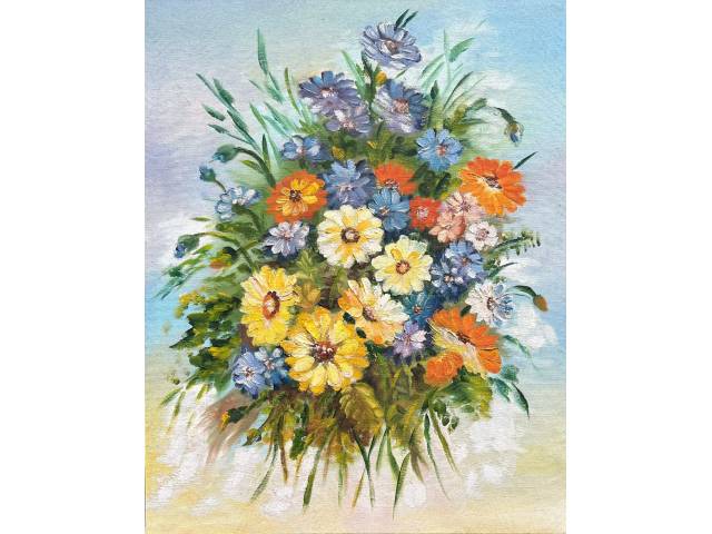 Autor desconhecido óleo sobre tela 49 x 38cm "Flores"