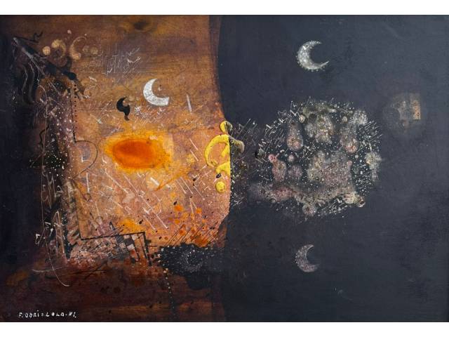 Fernando Odriozola óleo sobre cartão colado em eucatex  34 X 49cm “Sem Titulo” ass. CIE