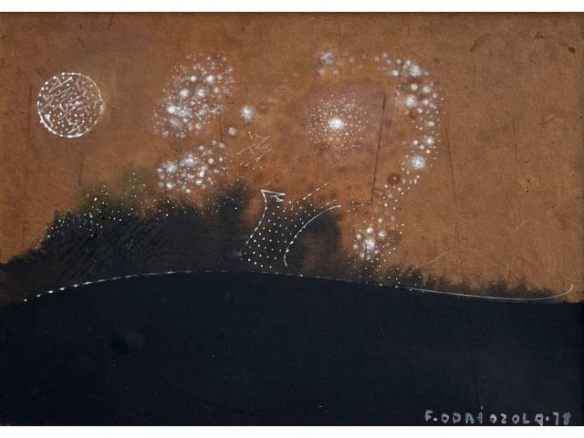 Fernando Odriozola óleo sobre cartão colado em eucatex  22 X 32cm “Sem Titulo” ass. CID datada 1978.