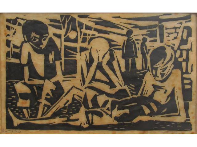 Renina Katz xilogravura 10 x 18cm "Sem Titulo" ass. CID tiragem 3/100