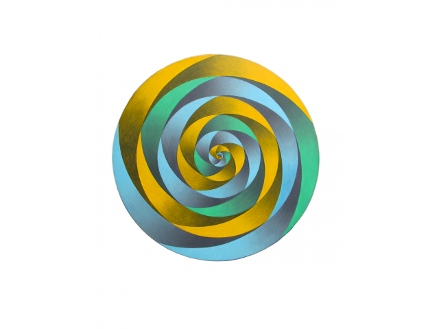 Yuli Geszti acrílica sobre tela D=100 cm "Sem título" assinada no verso acompanha certificado da artista