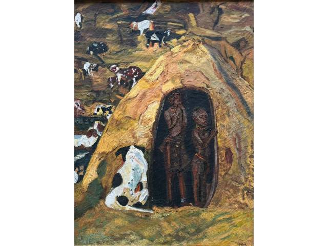 Buba óleo sobre tela 79 x 59cm "Sem Titulo" ass. CID