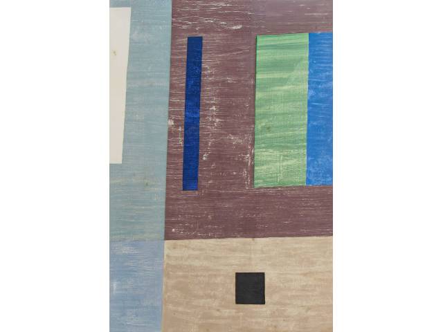 Alfredo Volpi gravura 64 x 46 cm "Sem titulo " ass. CID t. 70/100. Apresenta fungos