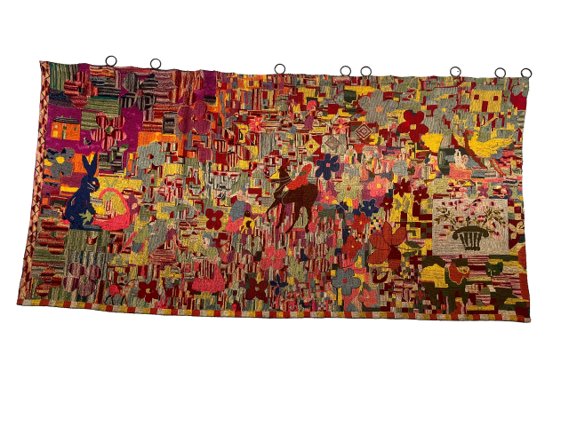 Tapeçaria 2,60 x 1,30 cm "Composição'' Artista não identificado