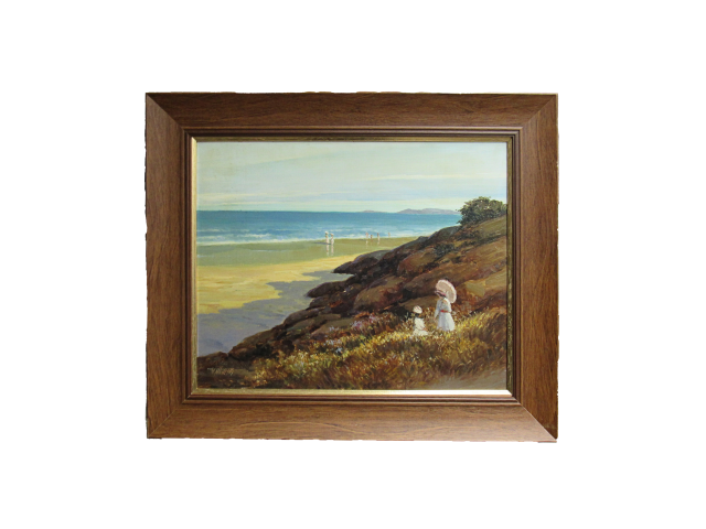 Washington Maguetas óleo sobre eucatex  40 x 50 cm intitulado "Passeio na Praia" ass. CIE ano 1992  acompanha certificado de autenticidade da Galeria André