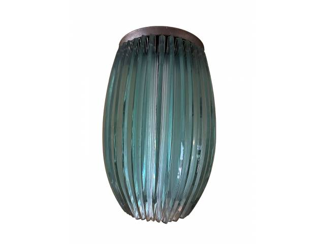 Dominici Arandela com placas em cristal verde bisotado .anos 60