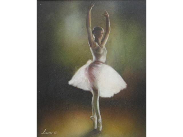 Lorenço José óleo sobre Eucatex 50 x 40 cm" Bailarina "  ass. CIE datada 1988