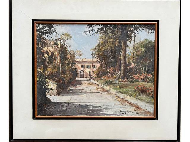 Claudio Morgigno (Italia, 1949) óleo sobre tela 36 x 46 cm "Sem Título" ass. CID e verso 1977