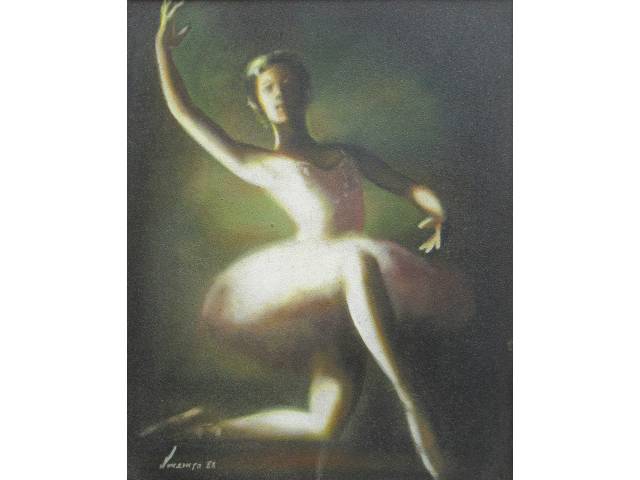 Lorenço José óleo sobre Eucatex 50 x 40 cm" Bailarina "  ass. CIE datada 1988