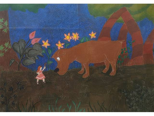 Laura Beatriz Desenho sobre cartão 35 x 45 cm ''Sem titulo" datada 1982, ass CIE
