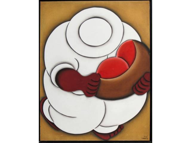 José Sabóia óleo sobre tela 80 x 60cm "Sem Titulo" ass. CID