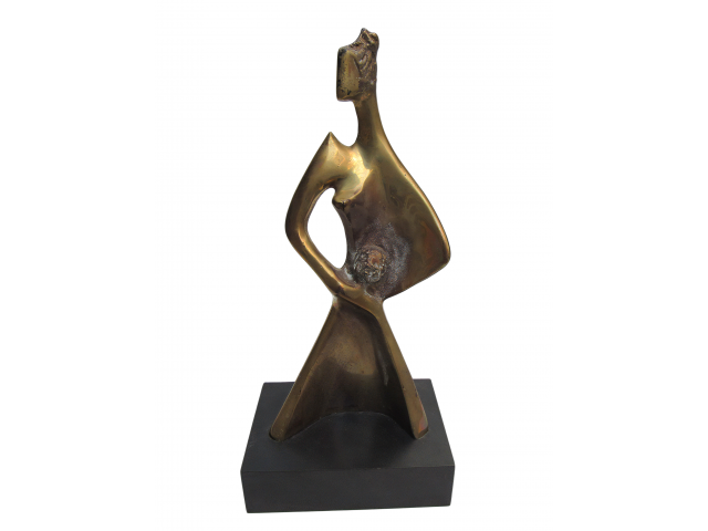 Pita Hirs escultura em bronze 39cm "Figura Feminina" ass. verso
