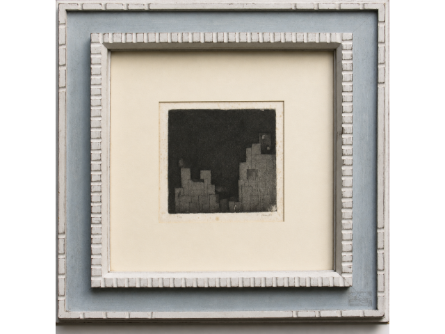 Lote 007 — Carlos Prado gravura 15 x 15 cm "Cidade" ass. CID tiragem P.A