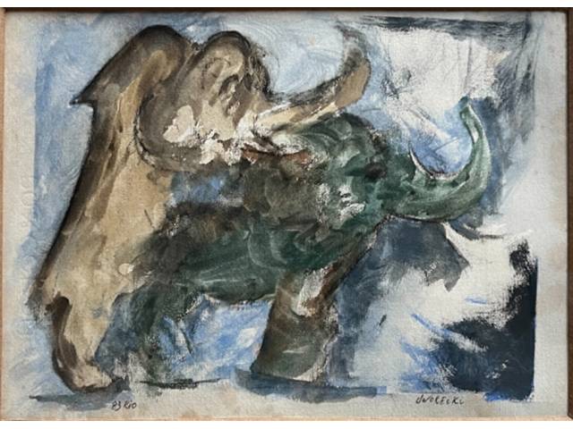 Silvio Dworecki óleo sobre tela 25x35cm "Abstrato" ass. CID datada Rio /1983.