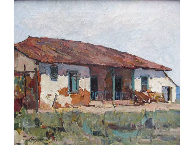 Mugnaini (Túlio Mugnaini)óleo sobre tela 30 x 45cm  "Casario" ass. CIE