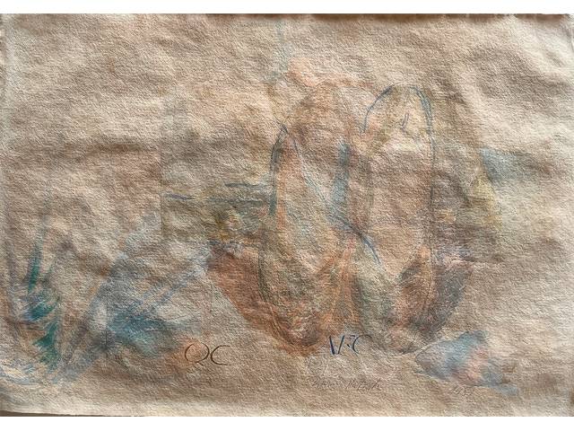 Lote 105 — Rubens Matuck aquarela sobre cartão 38x55cm "Sem Titulo" ass. CID datada 1987