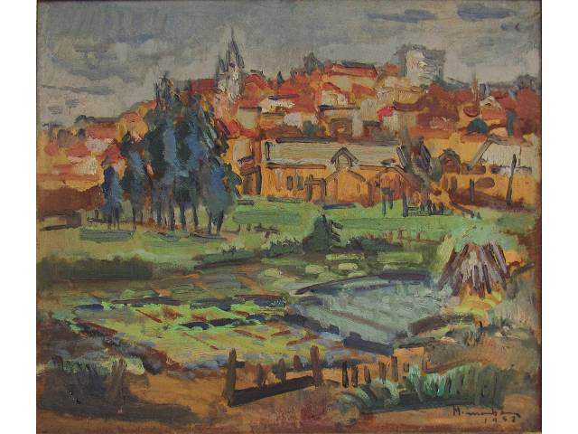Manabu Mabe óleo sobre tela  45 x 60cm "Sem Titulo" ass. CID e verso datada 1952