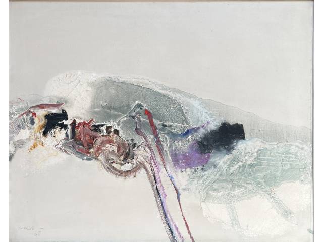 Manabu Mabe óleo sobre tela 49 x 62cm "Sem Titulo" ass. CIE e verso datada 1968