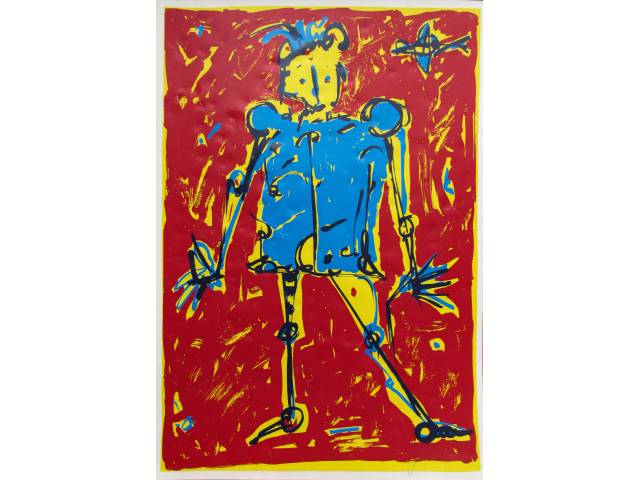 Ivald Granato serigrafia 68 x 50cm "Sem Titulo" ass. CID. Sem moldura