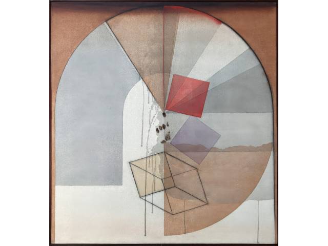 Tuneu óleo sobre tela 120 x 110 cm "sem título" ass. verso e datado 1983