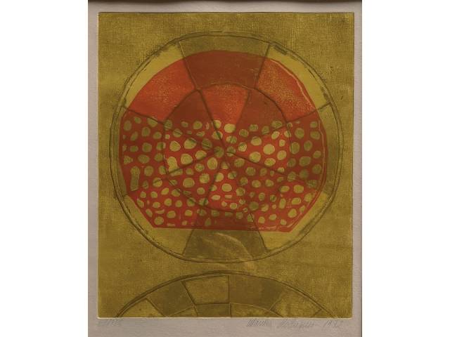 Lote 005 — Marilia Rodrigues gravura 35x25 cm "Sem Titulo" ass CID datada 1972 tiragem 53/100.