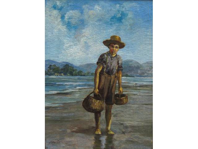 J Costa óleo sobre tela 40 x30cm "Figura Masculina" ass. CIE