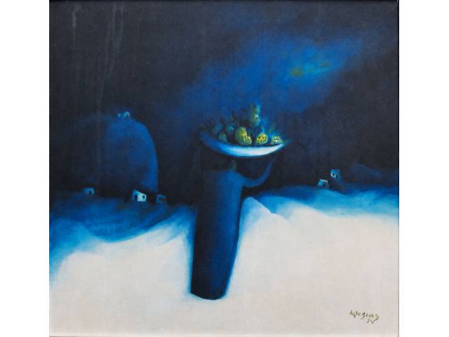 Iglesias óleo sobre tela 50 x 50cm " Sem Titulo" ass. CID datada 1974