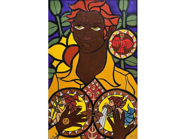 Sebastião Januário óleo sobre tela 113 x 72cm "A Grande Dúvida" ass. CID datada 1971