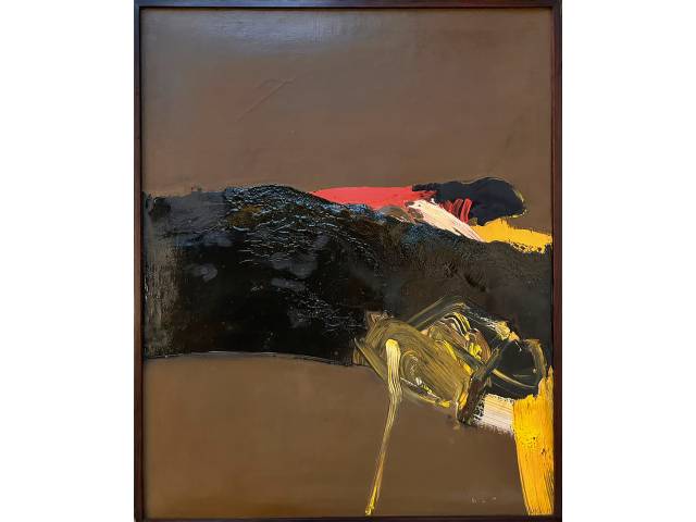Lote 048 — Manabu Mabe óleo sobre tela 62x 51cm "Sem Titulo" ass. CID e verso datada 1969
