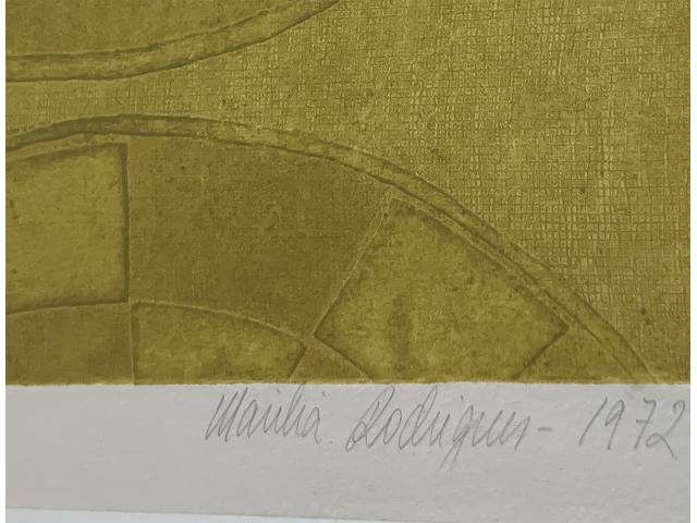Lote 005 — Marilia Rodrigues gravura 35x25 cm "Sem Titulo" ass CID datada 1972 tiragem 53/100.