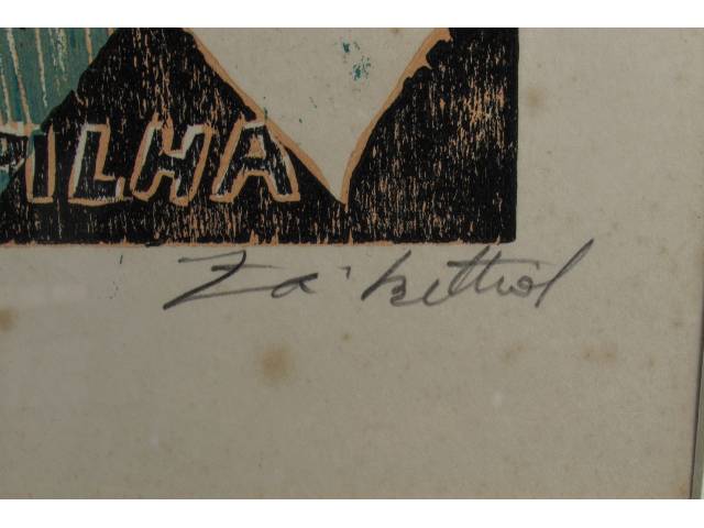 Lote 012 — Zoravia Bettiol gravura 48x33 cm "Domingo a tarde o parque farroupilha" ass.  CID