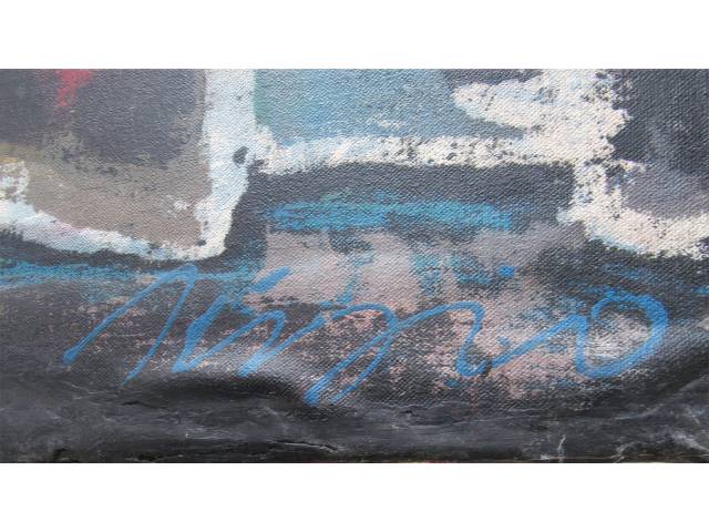 Lote 067 — Sergio Rabinovitz óleo sobre tela 110x150cm intitulada  "BAHIA" ass. CID datado 1972.