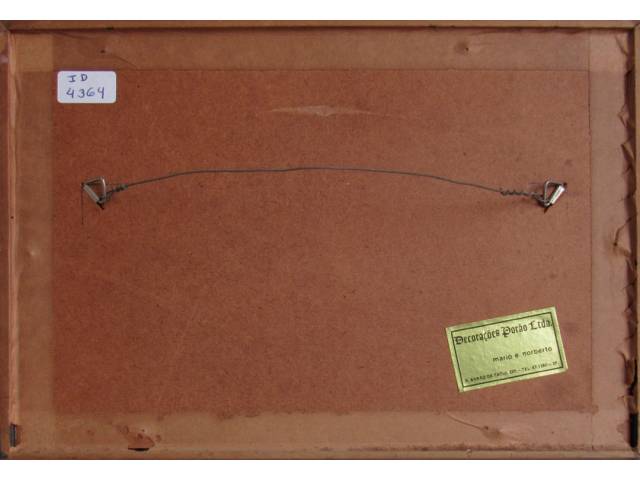 Lote 104 — Silvio Dworecki desenho sobre cartão  N. Fabriano 100/100 cotone 10x15cm "Sem Titulo" ass. CID datada 19/12/1986.