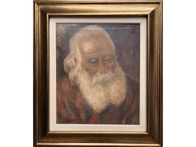 Lote 062 — A. R.Rizzotti óleo sobre tela45 x 35 cm "Ifigura Masculina" ass. CIE e verso datada 1940