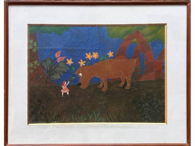 Lote 092 — Laura Beatriz Desenho sobre cartão 35 x 45 cm ''Sem titulo" datada 1982, ass CIE