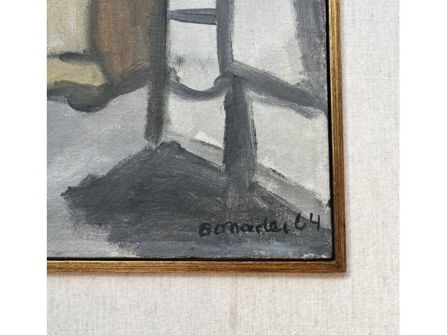 Lote 047 — Aldo Bonadei óleo sobre tela 55 x 77cm "Casario" ass. CID datada 1964