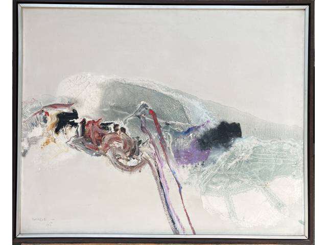 Lote 049 — Manabu Mabe óleo sobre tela 49 x 62cm "Sem Titulo" ass. CIE e verso datada 1968