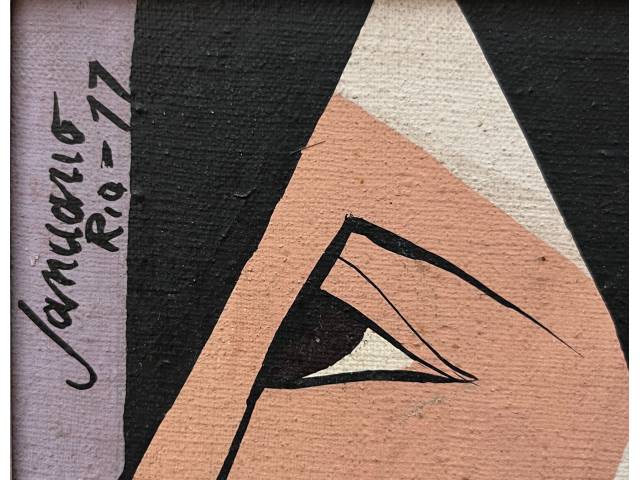 Lote 071 — Sebastião Januário óleo sobre tela 16x 21cm "Freiras" ass. CSE datada 1977