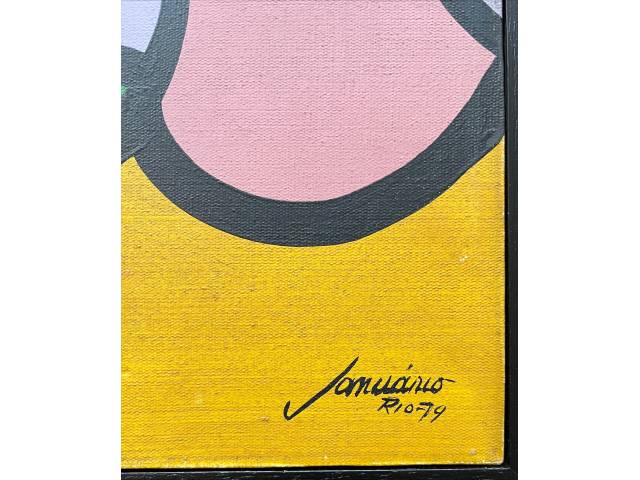 Lote 033 — Sebastião Januário óleo sobre tela 33 x 41cm "Jovens" ass. CID datada 1979