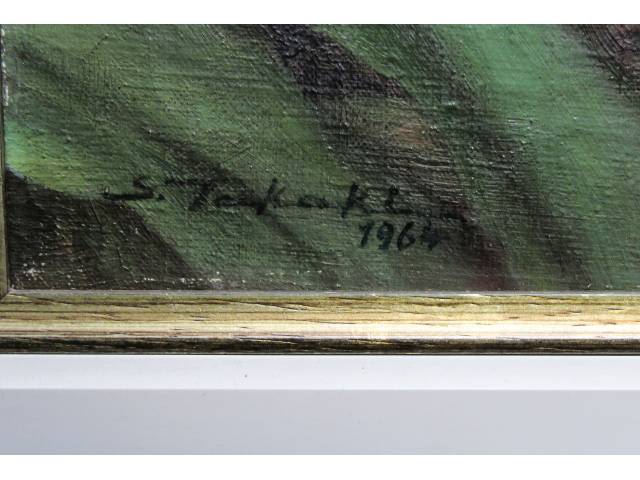Lote 030 — Shokichi Takaki óleo sobre tela 40 x 30cm "Sem Titulo" ass. CIE datada 1964