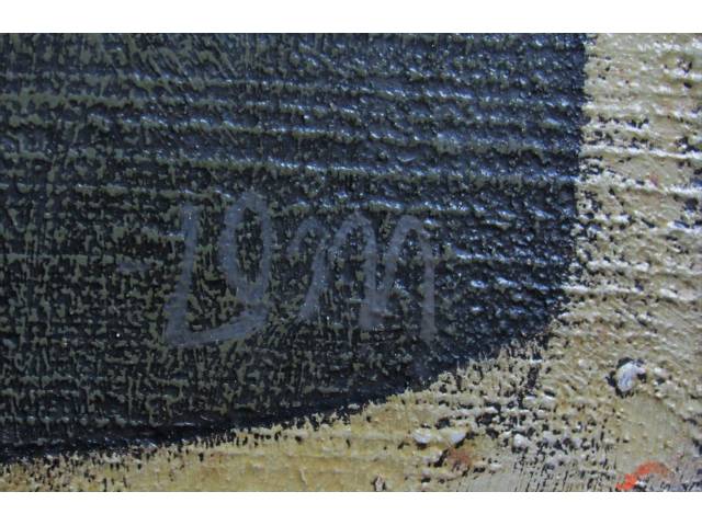 Lote 040 — Inos Corradin óleo sobre eucatex  60 x 56cm "Melancia" ass. CSE, datado década de 70, com certificado do artista.