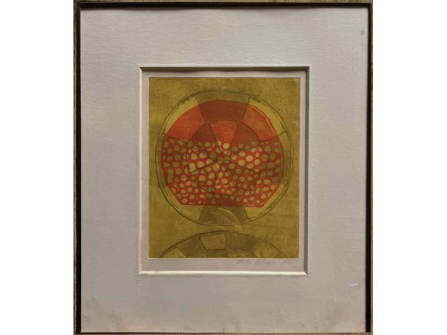 Lote 005 — Marilia Rodrigues gravura 35x25 cm "Sem Titulo" ass CID datada 1972 tiragem 53/100.
